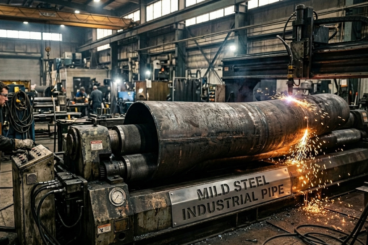 Mild Steel Industrial Pipe Fabrication Services in Hyderabad