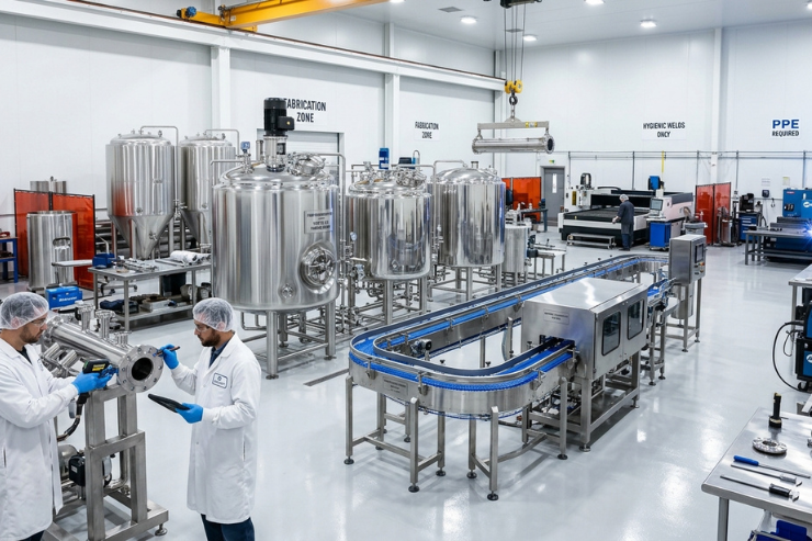 SS Fabrication for Food Processing Machinery Stainless Steel Manufacturing