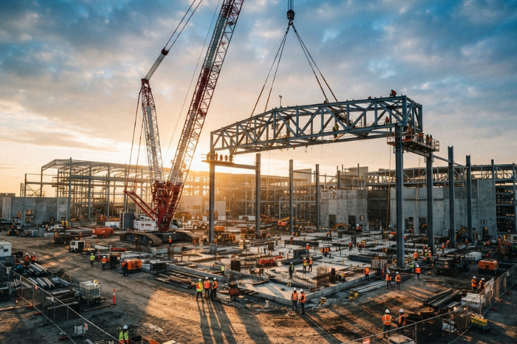 Expert Commercial Building Frames Commercial Steel Structures fabrication work services in hyderabad