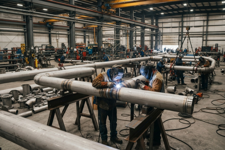 Best Stainless Steel SS Pipe Line Fabrication Works Hyderabad