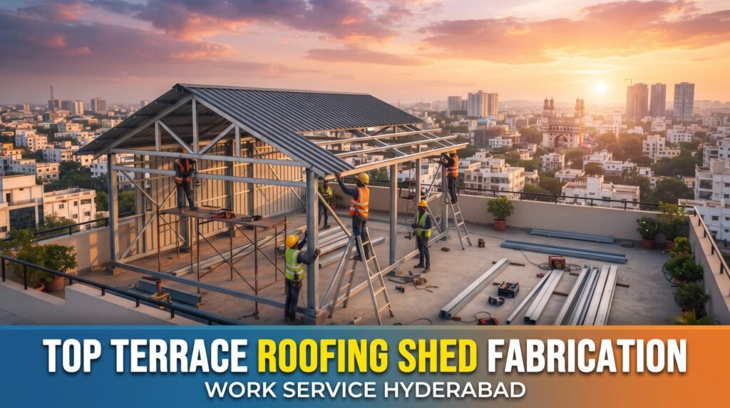 Top Terrace Roofing Shed Fabrication Work Service Hyderabad